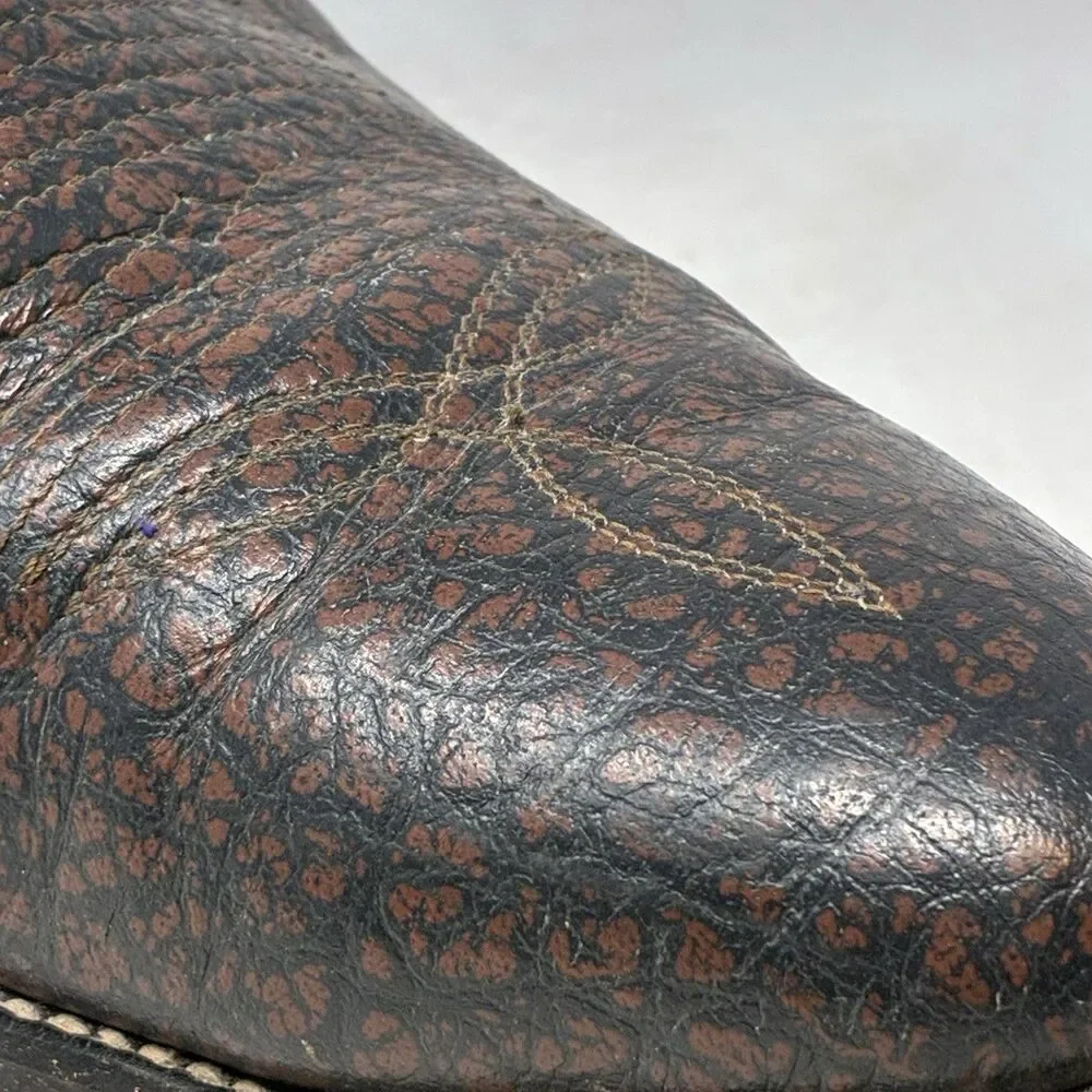 Cowtown Vintage Exotic Men's Cowboy Boots Size 10D Caribou Western Brown Mexico